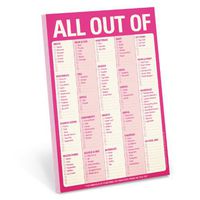 Knock Knock All Out Of Pad Grocery List Note Pad, 6 x 9-inches (Pink)