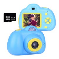 YXIN 2.0 inch Kids Digtal Camera,Mini 1080P HD Video Cartoon Toy Camera with 32GB Memory Card Birthday Toy Gifts for 3-10 Years Old Girls and Boys (Blue)