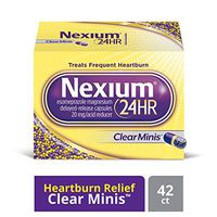 Nexium 24HR (42 Count, ClearMinis) All-Day, All-Night Protection from Frequent Heartburn Medicine with Esomeprazole Magnesium 20mg Acid Reducer, 38% Smaller Capsule