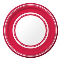 Creative Converting Coordinates Collection 8 Count Round Paper Dinner Plates, Classic Red Stripe