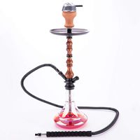 BuBu-Fu Hookah Set, Wood Grain Aluminum Alloy 2 Hose Hookah Complete Set Easy Disassembly Easy Installation Arabian Hookah Set Advanced Not Tilting Shisha Hookah Set