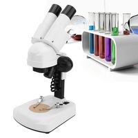 Inspection Microscope, 20X 40X Adjustable Stereo Binocular Portable Microscope with Rail Mount Built-in LED Light