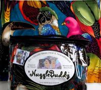 'NUGGLEBUDDY New! Microwaveable Moist Heat & Aromatherapy & Cold Pack. Multi-Use Organic Rice Pack."Parrots" SWEET LAVENDER Aromatherapy!