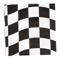 150 Pack Dinner Decorative Napkins - Checkered Flag Disposable Paper Napkins, Perfect for Car Race Party Supplies and Kid Boy Birthday Decorations, 6.5 x 6.5 inches, Black and White