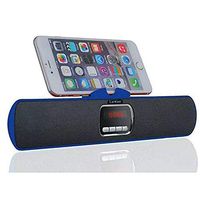 LarKoo Ultra Portable Wireles Rechargeable Handsfree Bracket Bluetooth Speaker Stereo System Phone Holder Mount Stand for Android Smartphones and Tablets iPad iPhone 5S 6 6S 7 8 Plus X (Blue)