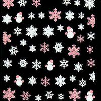 Nail Art Stickers,Putars 1PC 3D Nail Art Stickers Decals Decorations Snowflake Snowman Design (A)