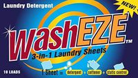 WashEZE All in One Laundry Sheets Scented 10 Ct Pkg - Detergent-Fabric Softener-Static Guard Travel and Dorm Friendly More Efficient and Convenient than pods paks liquids or powders