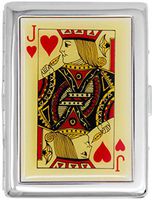 Jack of Hearts Compact (9 Kings) Metal-Plated Cigarette Case & Stash Box