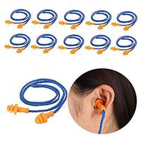 Sohapy 10 Pack Blue Corded Soft Silicone Reusable Ear Plugs for Sleeping Hearing Protection Swimming