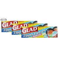 Glad Freezer Medium Zipper Bags (2 Bags) (Pack of 3)