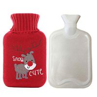 Hot Water Bottle with Cover, 0.5l Xmas Hot Water Bag Heating Bag Warm Water Bottle Removable Odorless for Kids Women Hand Body Warming, Pain & Swelling Relief Camping Warm Compress | Warm Bag