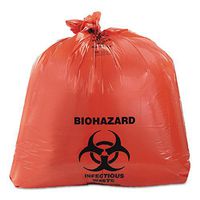 Her A8046ZR Healthcare Biohazard Printed Can Liners44; 40-45gal44;3mil44;40x4644; Red44; 75/Carton