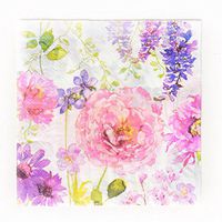 Colored Paper Napkins, 20 Count Shabby Chic Napkins for Wedding, Dinner Tea Party Shower (Ranunculus)