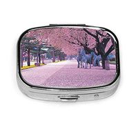 The Cherry Blossom Festival Personalized Stainless Steel Square Slim Design Mini Pill Box Holder