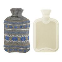 Athoinsu 2L Premium Classic Rubber Hot Water Bottle with Beautiful Snow Knit Cover Winter Gift for Kids Girls Women, 12.5''