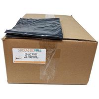 PlasticMill 12-16 Gallon Garbage Bags: Black, 1.2 Mil, 24x31, 500 Bags.