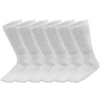 Falari 6 Pairs Diabetic Socks Unisex (9-11 Men/Women, White)