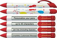 Greeting Pen Personalized Pens- Celebrate Birthday Party Invitation/Favor Rotating Message Pen - 25 Pack (P-PP-100-25)