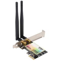 Wireless Network Card, 300Mbps 2.4G/5G Dual Band PCI-EX1 Bluetooth 4.0 Desktop PC WiFi Adapter for Windows 7/8/8.1/10