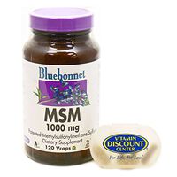 Bundle – 2 Items : MSM 1000 mg. by Bluebonnet 120 Vegetarian Capsules and 1 VDC Pill Box