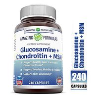Amazing Formulas Glucosamine + Chondroitin + MSM for Healthy Joint, Cartilage and Connective Tissue - Promotes Joint Comfort & Flexibility 240 Capsules (Non-GMO,Gluten Free)