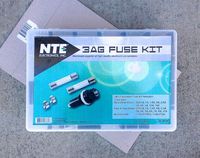 NTE Electronics 74-3AGKIT Glass Fuse Kit, 3AG Equivalent, Assorted, Slow Blow/Fast Acting/Fuse Holders/Fuse Clips, 6 mm Width x 30 mm Length