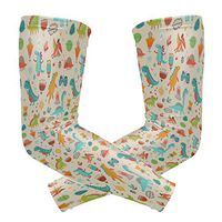 Men's UV Protection Arm Sleeve Jurassic World Dinosaurs Colorful Compression Arm Sleeve, Skin Protection Cooler Cycling Sleeves for Outdoor Activities to Cover Arms