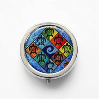 RhyNSky Turtle Tortoise - Animal Mini Portable Pocket Pill Box Case Holder for Purse, 3 Compartments, Silvery, C262