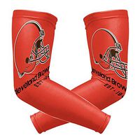 Cleveland Browns Cooling Arm Sleeve (Pair) - Elbow Brace Support Sun UV Protection for Men & Women - Sports Sleeves for Basketball Baseball Softball Volleyball