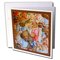 3dRose Plenty of Teddies - Greeting Cards, 6 x 6 inches, set of 6 (gc_14918_1)