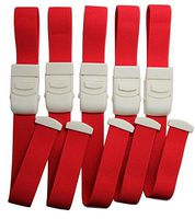 Hooshion® Pack of 5 Elastic First Aid Quick Release Medical Sport Emergency Tourniquet Buckle for Home Outdoor Activities (Red)