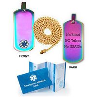 No Blind NG Tube No NSAID Medical Alert ID Dog Tag Pendant in Anodized Titanium