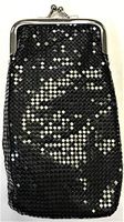 Eclipse Black Luxury Mesh Sequin Cigarette Case Fit 100's Pocket Inside, Ball Clasp