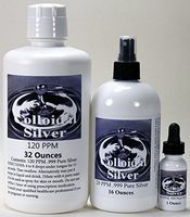 PHP 32 FL Oz 120ppm Colloidal Silver + 16 Fl Oz 20ppm Colloidal Silver Spray + Free 1 Oz 120ppm Colloidal Silver Dropper. Lab Tested.
