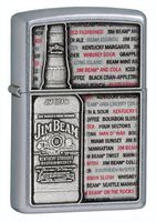 Zippo Jim Beam Emblem Street Chrome Lighter (Silver, 5 1/2 x 3 1/2-cm)