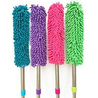 Chenille dusting brush family car with retractable Microfiber Duster to sweep dust clean lint-,Purple