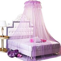 super1798 Polyester Double Layer Lace Design Dome Princess Bed Curtain Canopy Kids Room Mosquito Fly Net Purple