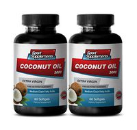 Metabolism Booster for Men - Coconut Oil 3000MG Extra Virgin - Coconut Oil Pills for Weight Loss - 2 Bottles (120 Softgels)