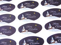 Pack of 30 Christian, Religious Merry Christmas Oval Stickers, Colorful Envelope Seals Labels for Cards, Festive Craft and Decoration