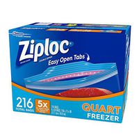 Ziploc Double Zipper Quart Freezer Bags, 216 Count
