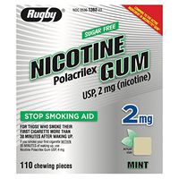 NICOTINE GUM 2MG MINT NICOTINE POLACRILEX-2 MG off white 110 CT UPC 305361362232