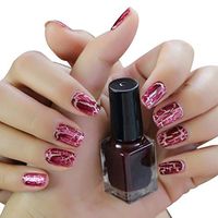 Nail Art Polish,Putars Sexy 3PCS Cracked Nail Shatter Nail Kit Nail Polish Set of 12 Colours Included Base Set 6ml (D)