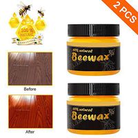 【2020 NEW】Wood Seasoning Beewax - Traditional Beeswax Polish for Wood and Furniture, Natural Unscented Beewax for Wood Cleaner for Furniture to Beautify and Protect, No Build-Up (2 Pack)