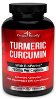 Turmeric Curcumin with BioPerine Black Pepper Extract - 750mg per Capsule, 120 Veg. Capsules - GMO Free Tumeric, Standardized to 95% Curcuminoids for Maximum Potency