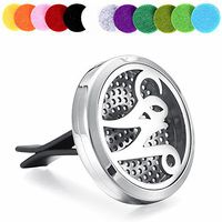 memorial jewelry Stainless Steel Letter Name W Car Essential Oil Aroma Aromatherapy Diffuser Locket Vent Clip with 10Pcs Free Pads Best Gift