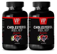 Cholesterol reducing Supplements - Cholesterol Relief Formula - Blood Health Vitamins - 2 Bottles 120 Capsules