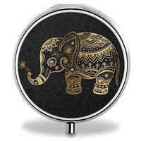 Lingerin Pill Organizer, Custom Elephant Pill Boxes with 3 Components and Mirror for Travelling and Daily Needs