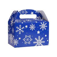 CCINEE 12 PCS Christmas Snowflake Gift Gable Boxes, Frozen Winter Themed Party Treat Boxes Candy Cookies Boxes for Kids and Adults, Christmas Holiday Party Favors Supplies