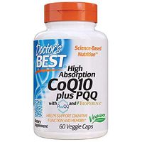 Doctor's Best High Absorption CoQ10 Plus PQQ, Gluten Free, Naturally Fermented, Vegan, Heart Health & Energy Production, 60 Veggie Caps