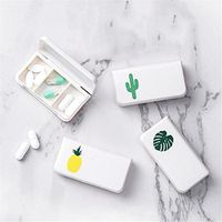 Plastic Pill Organizer Waterproof Box Case Pastel Medicine Holder With Compartments Vitamins Supplements Container For Travel And Daily Use Portable Mini Medical Vitamin Dispenser Bottle First Aid